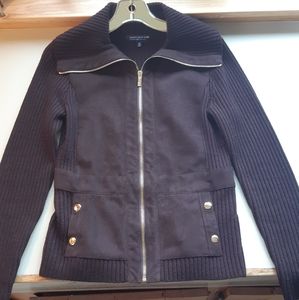 Jones New York Brown cardigan zipper jacket